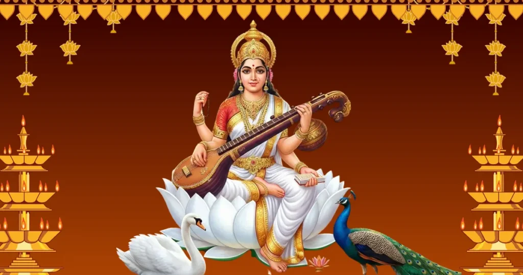 Goddess Maa Saraswati - जब ज्ञान ने रूप लिया: देवी माँ सरस्वती की भावपूर्ण कहानी 1
