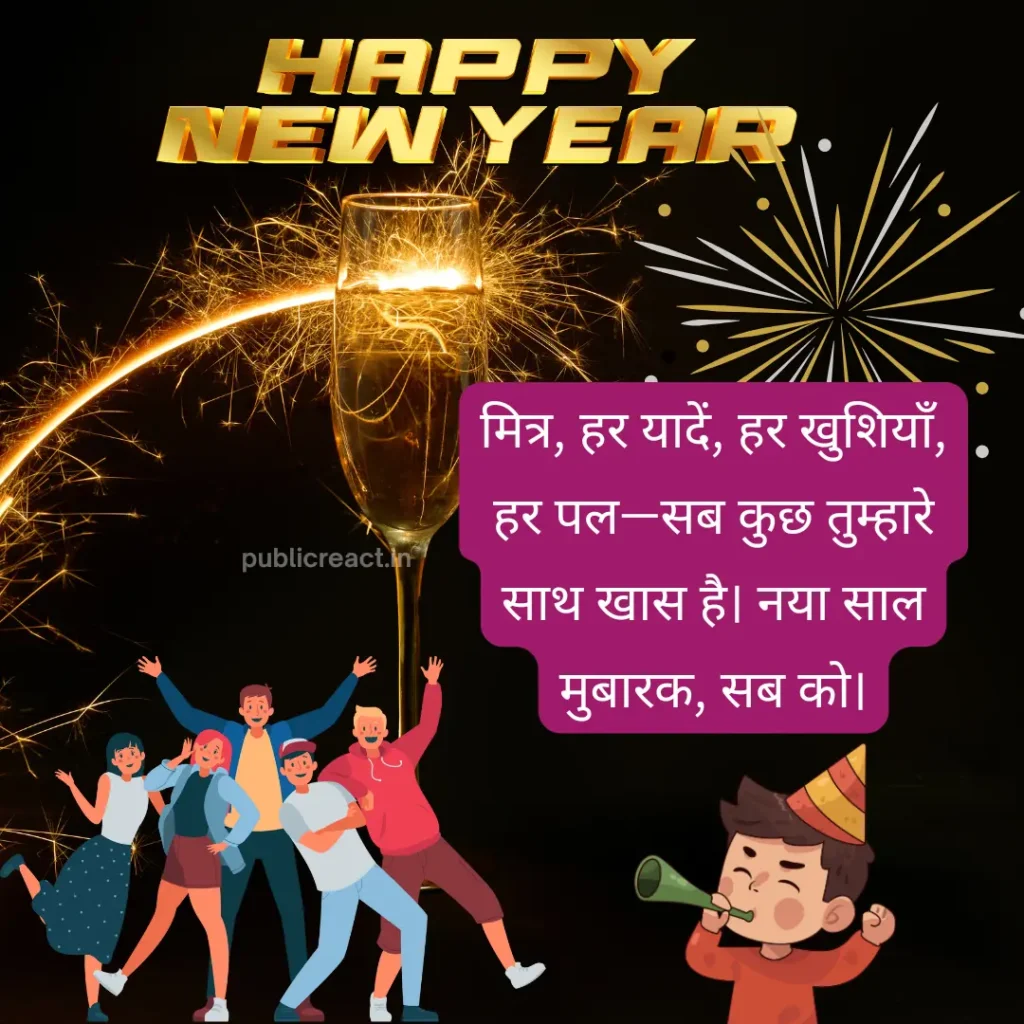 बेस्ट फ्रेंड्स के लिए हैप्पी न्यू ईयर शुभकामनाएँ हिंदी में